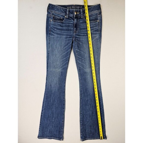 American Eagle Outfitters Size 6 X-Long Women Kick Boot Super Stretch Blue Jeans - Picture 13 of 13